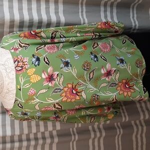 LOFT Green Floral Blouse Size M
